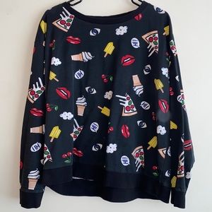 H&M Black Comic Print Graphic Shirt Size Large